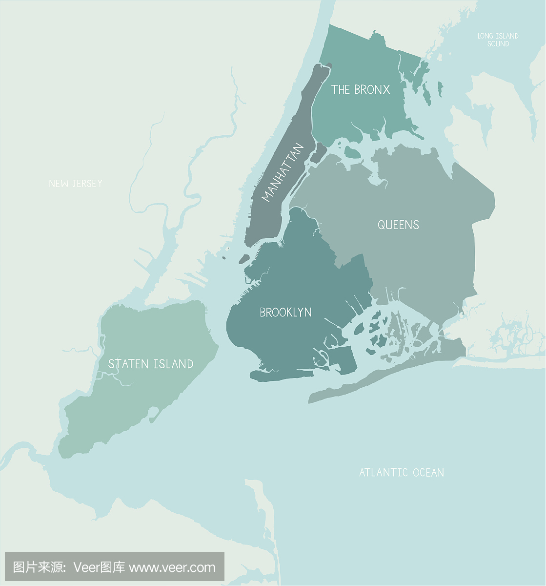 纽约市自治市镇地图
