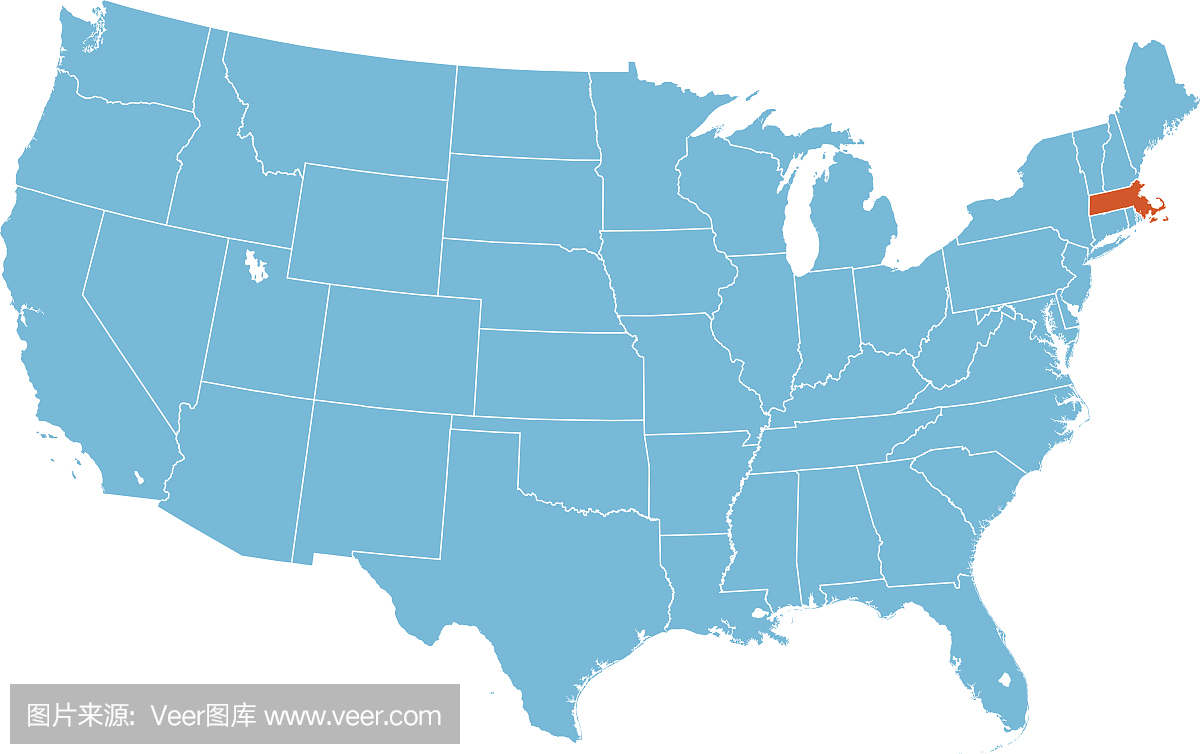 马萨诸塞州地图