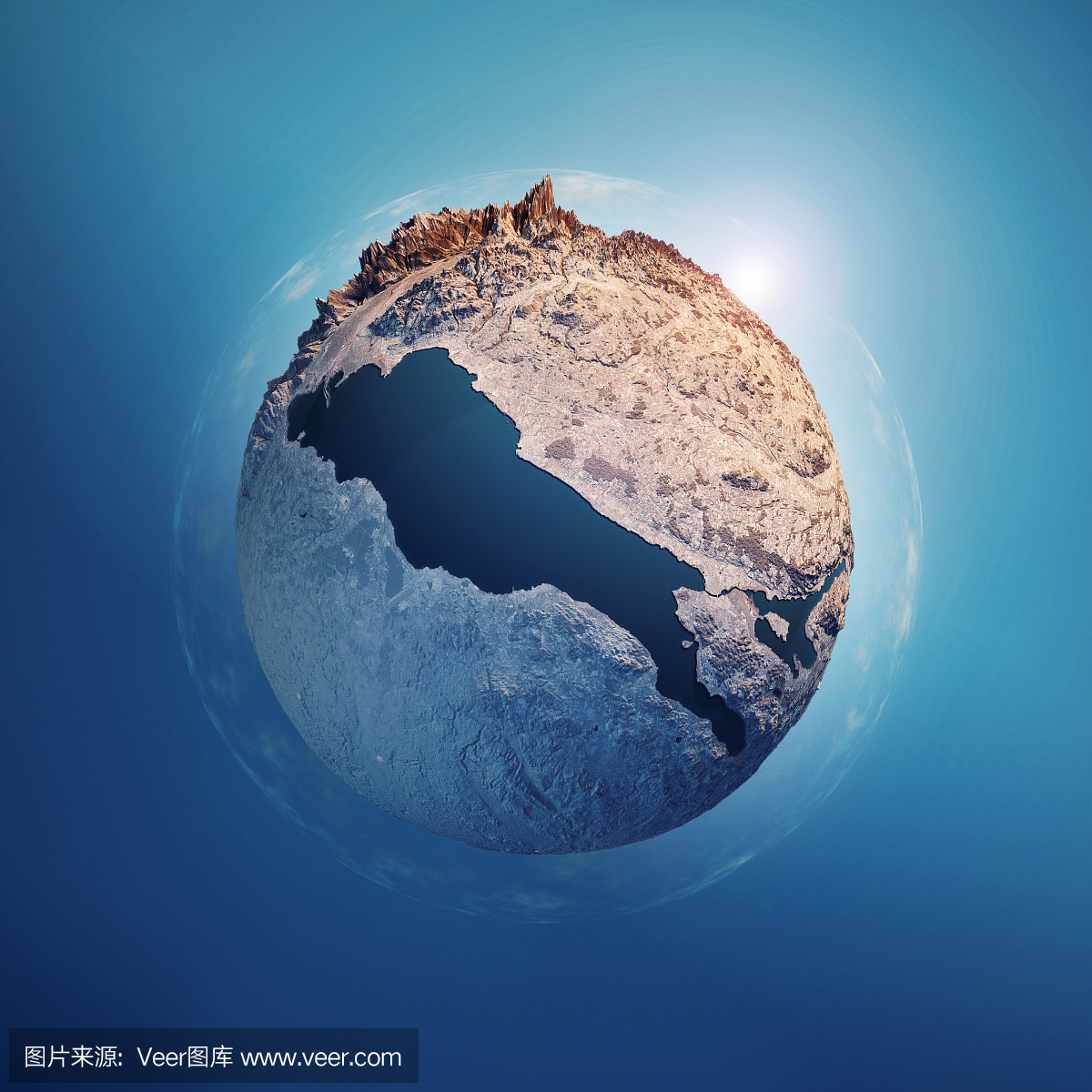 康斯坦丁湖3D小球体360度曲线全景绘制画法的星球图片