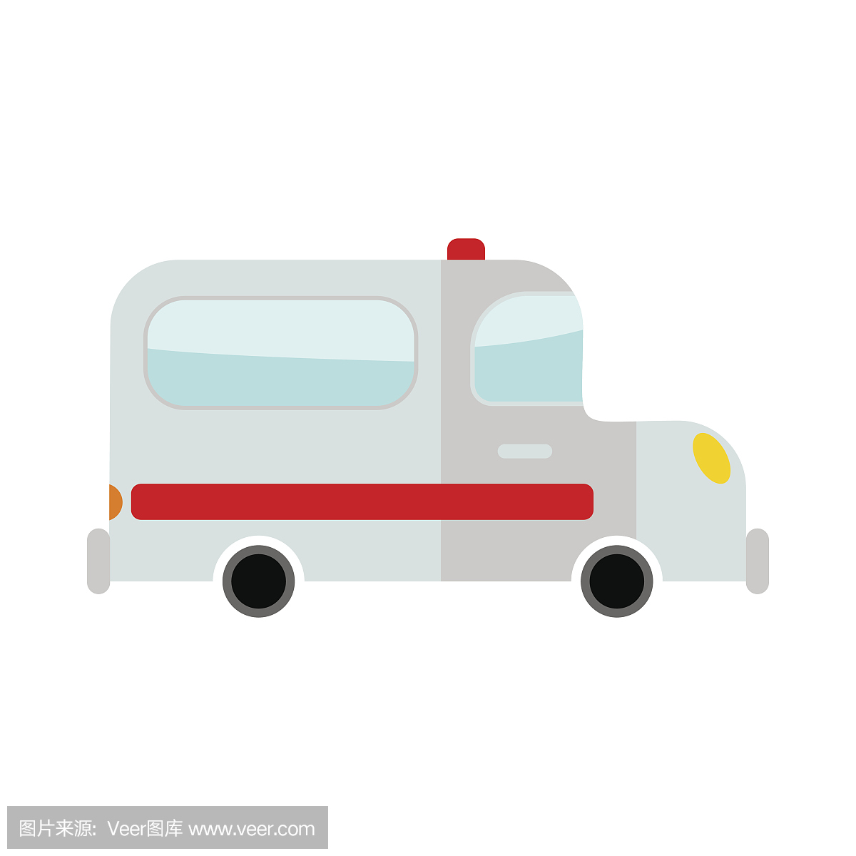救护车隔离。运输在白色背景。汽车卡通风格