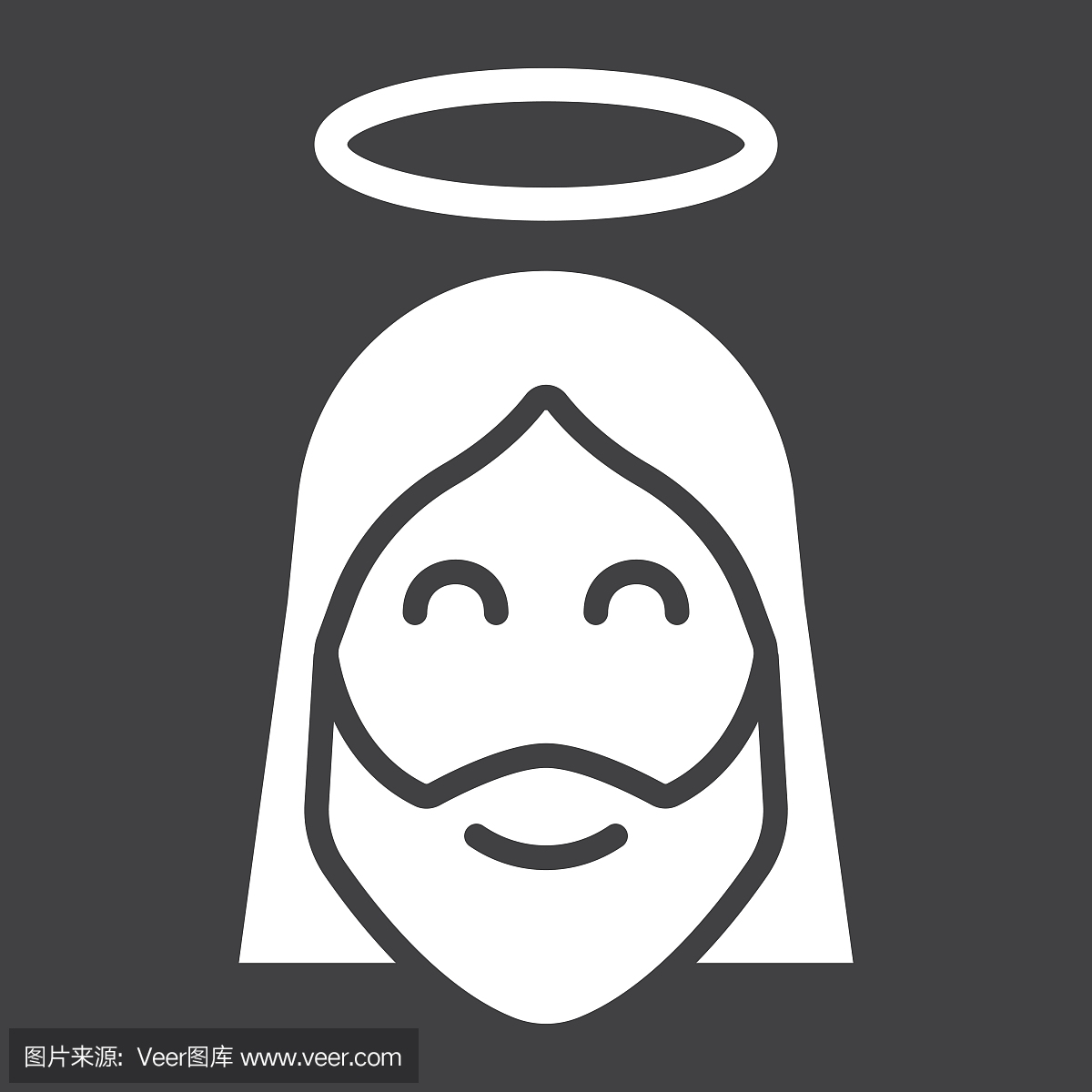 耶稣标志符号图标,复活节和假期,基督标志矢量