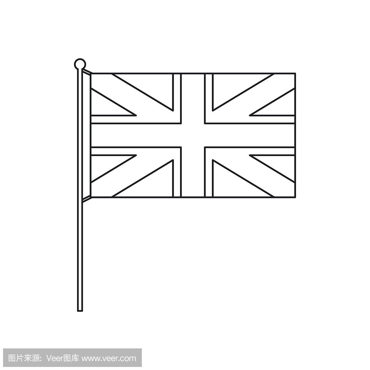英国国旗图标,大纲风格