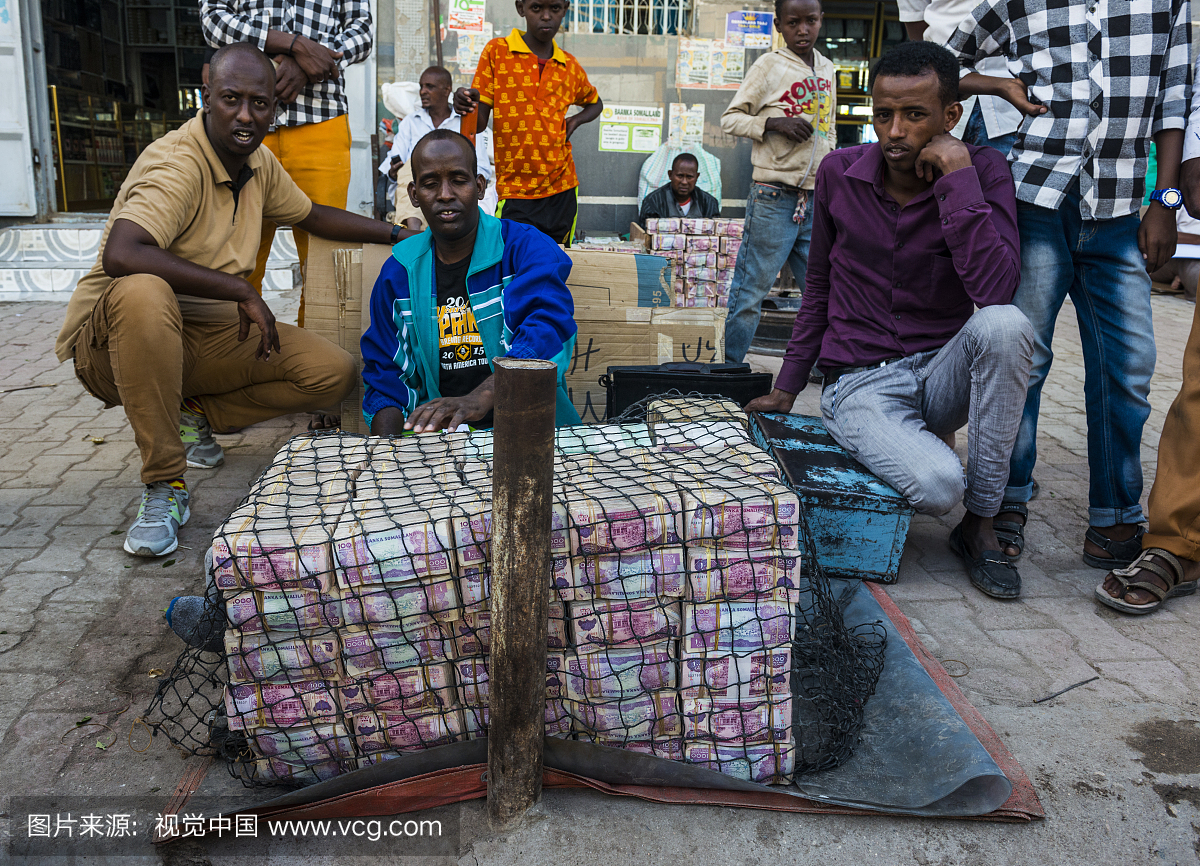 哈尔格萨,索马里兰,索马里,非洲市场的货币兑换