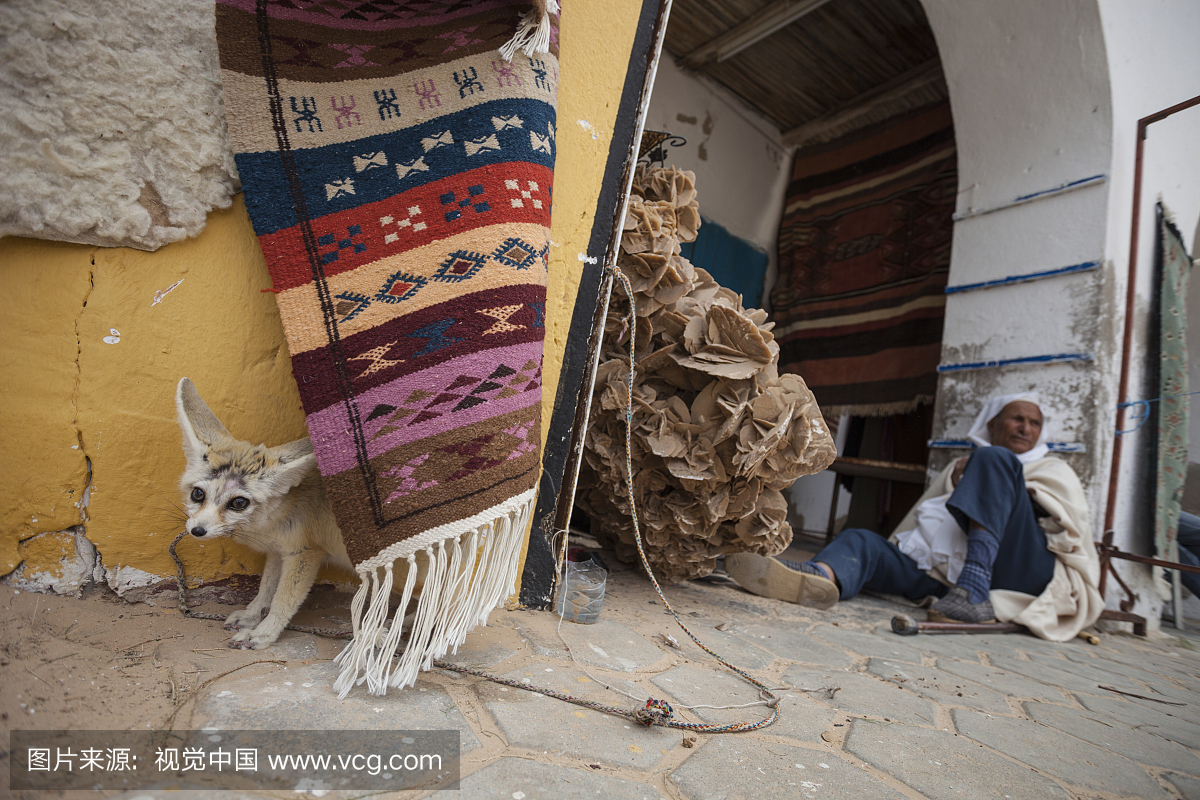 a) displayed in the market (souk), of a Tunisian
