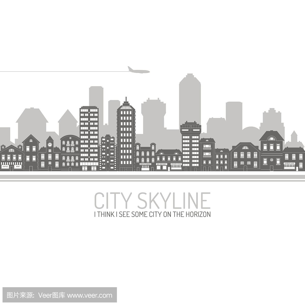 城市天际线黑色