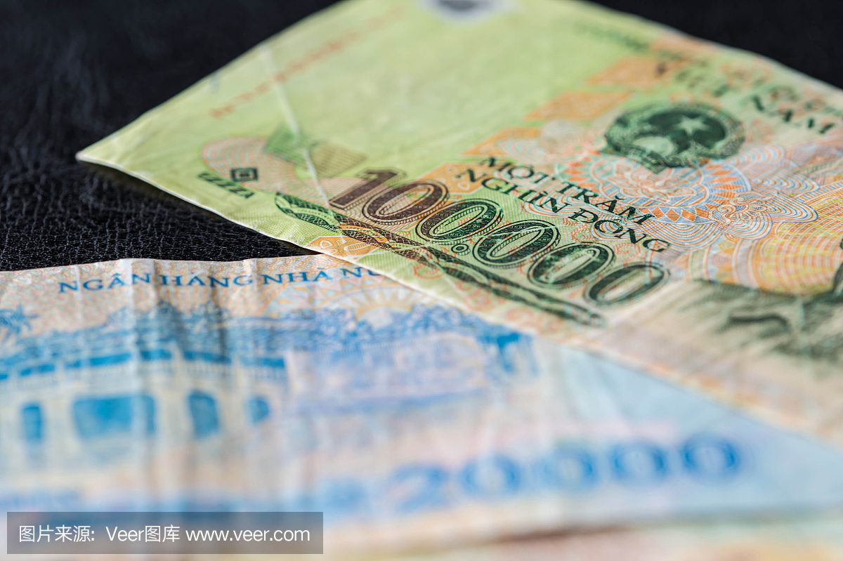 越南钞票100,000 VND特写镜头