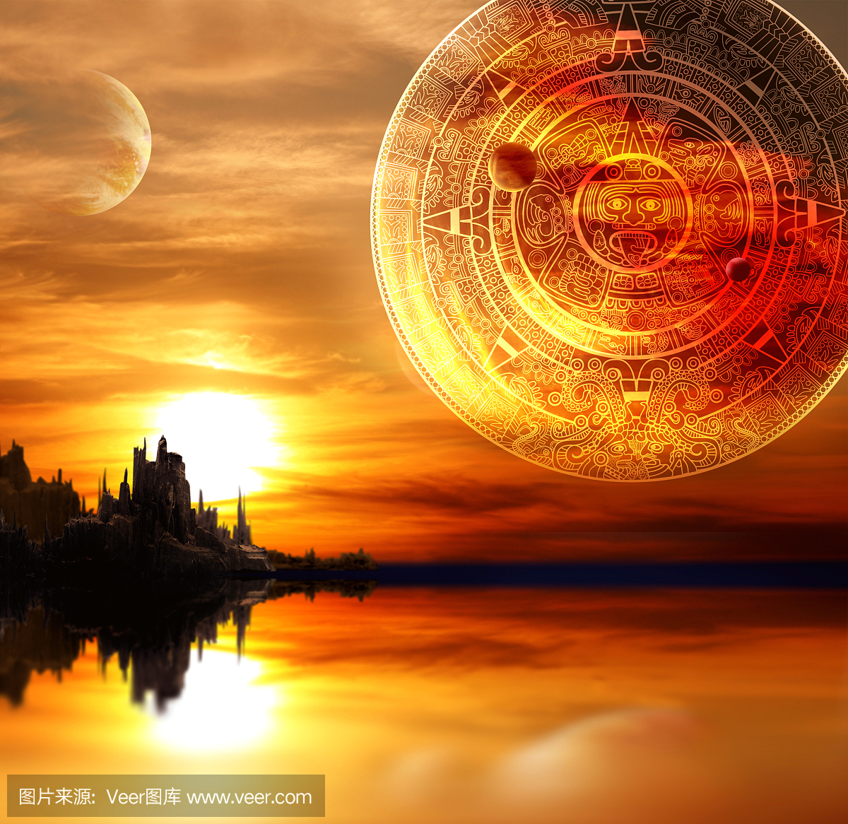 水,天空,水平画幅,玛雅历法