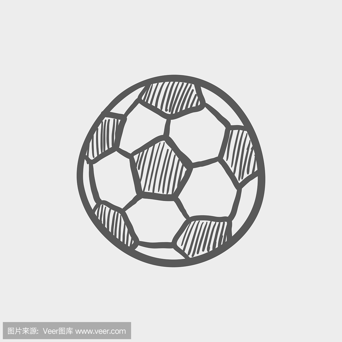 足球球素描手绘涂鸦图标