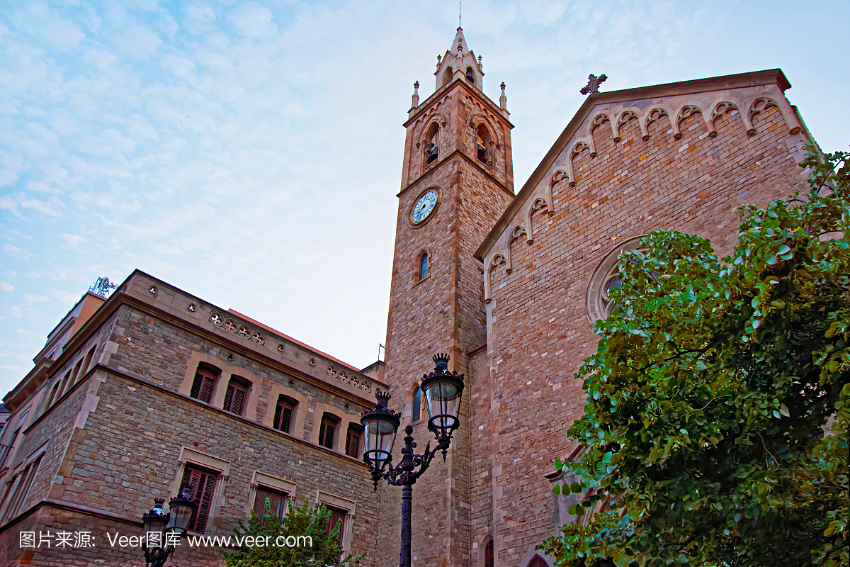 老教堂在巴塞罗那老城区