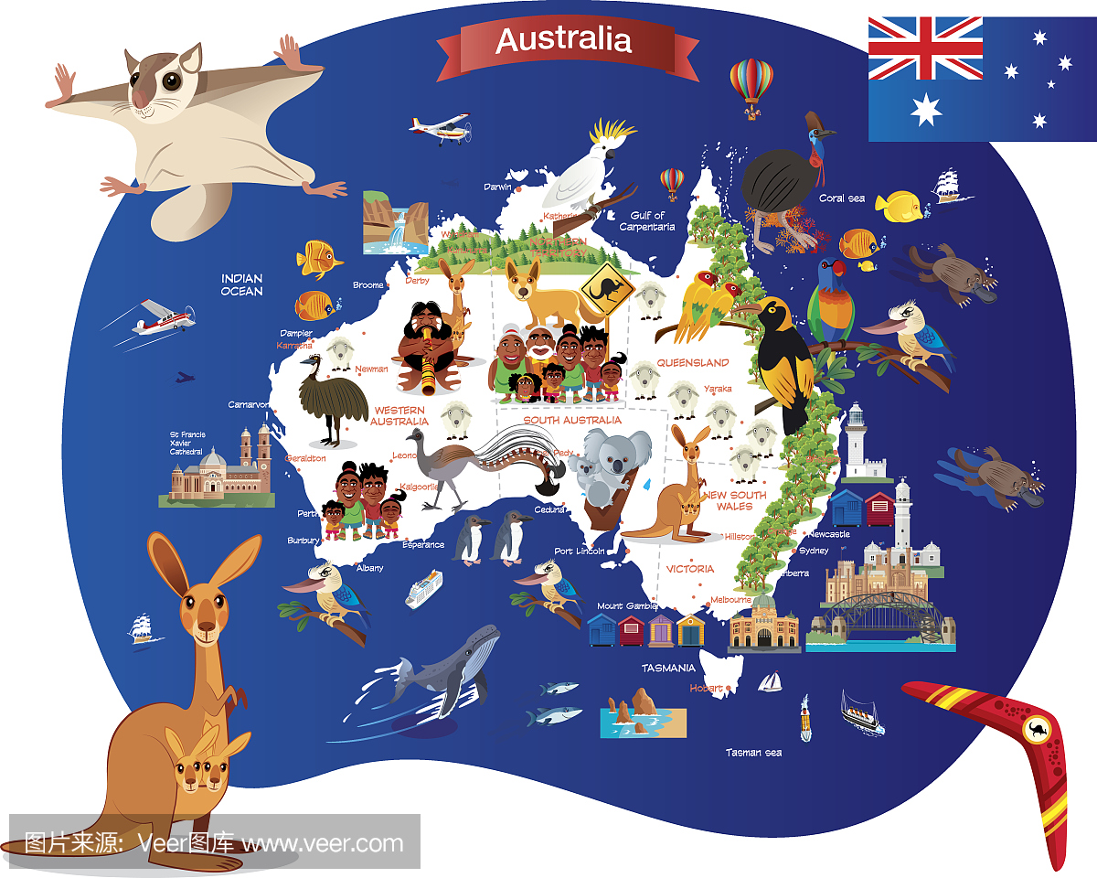 澳大利亚的动画地图