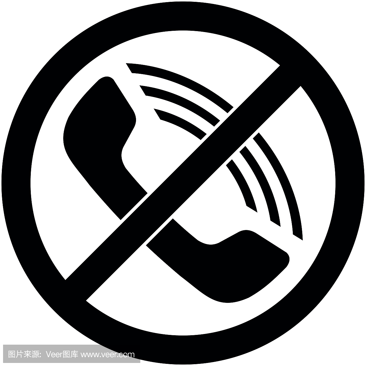 没有电话,电话禁止符号。向量。
