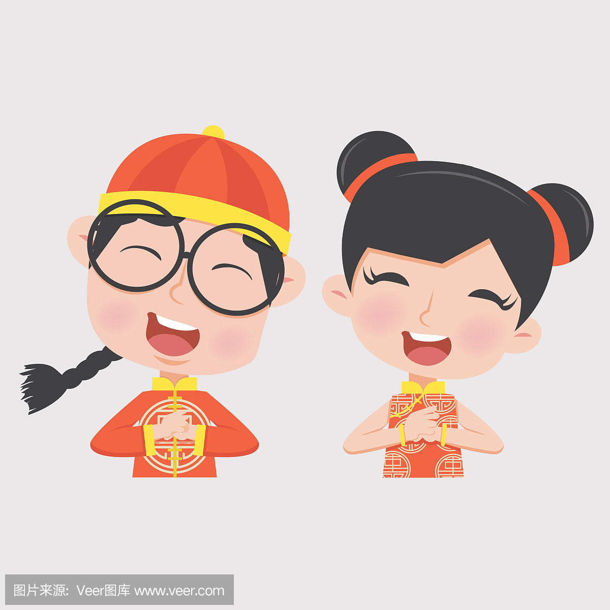 男孩和女孩在中国儿童服装