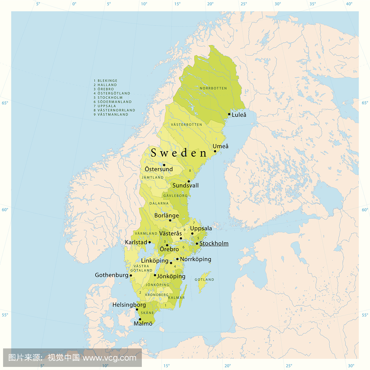 瑞典矢量地图