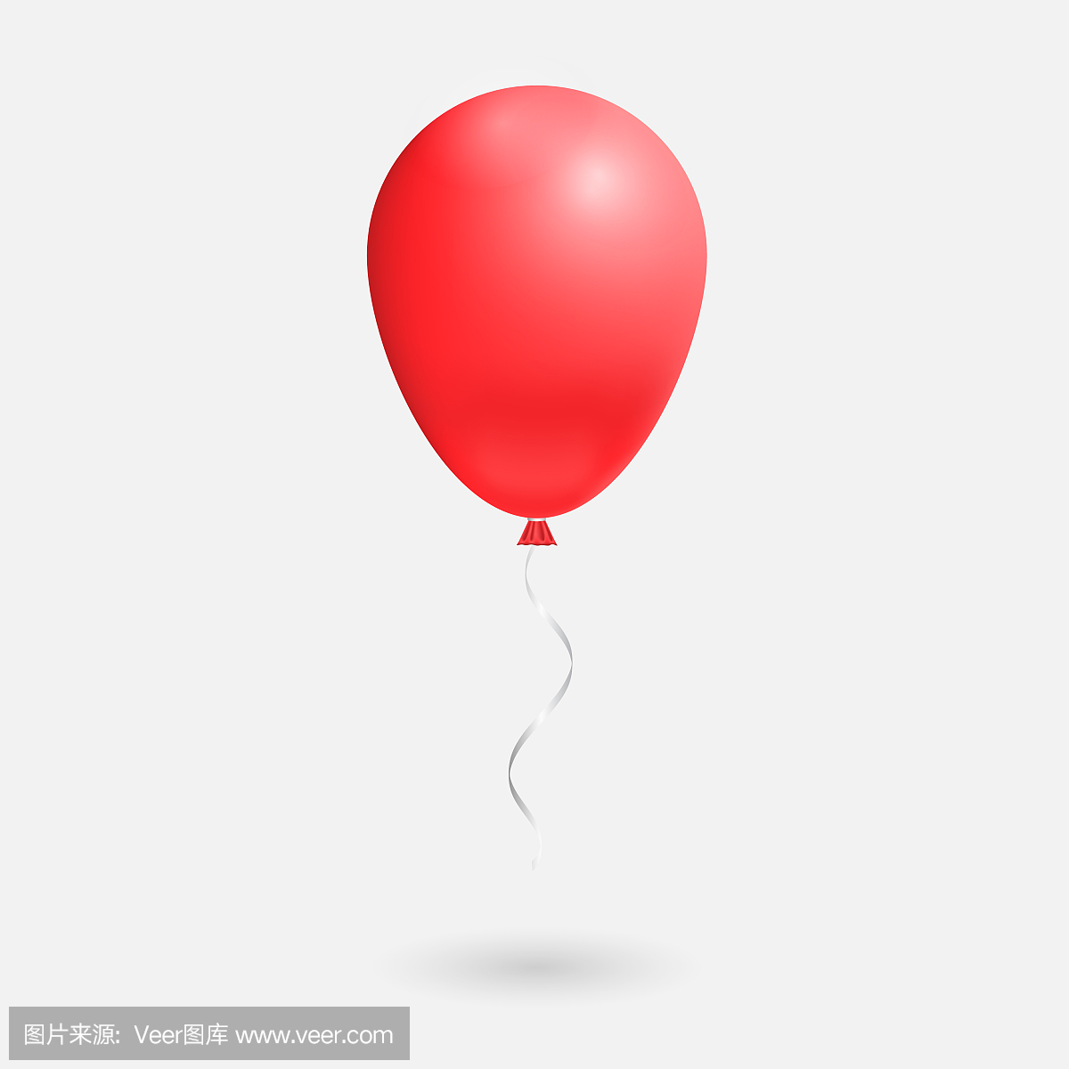 3d现实氦气红气球。飞行光泽气球的假日插图