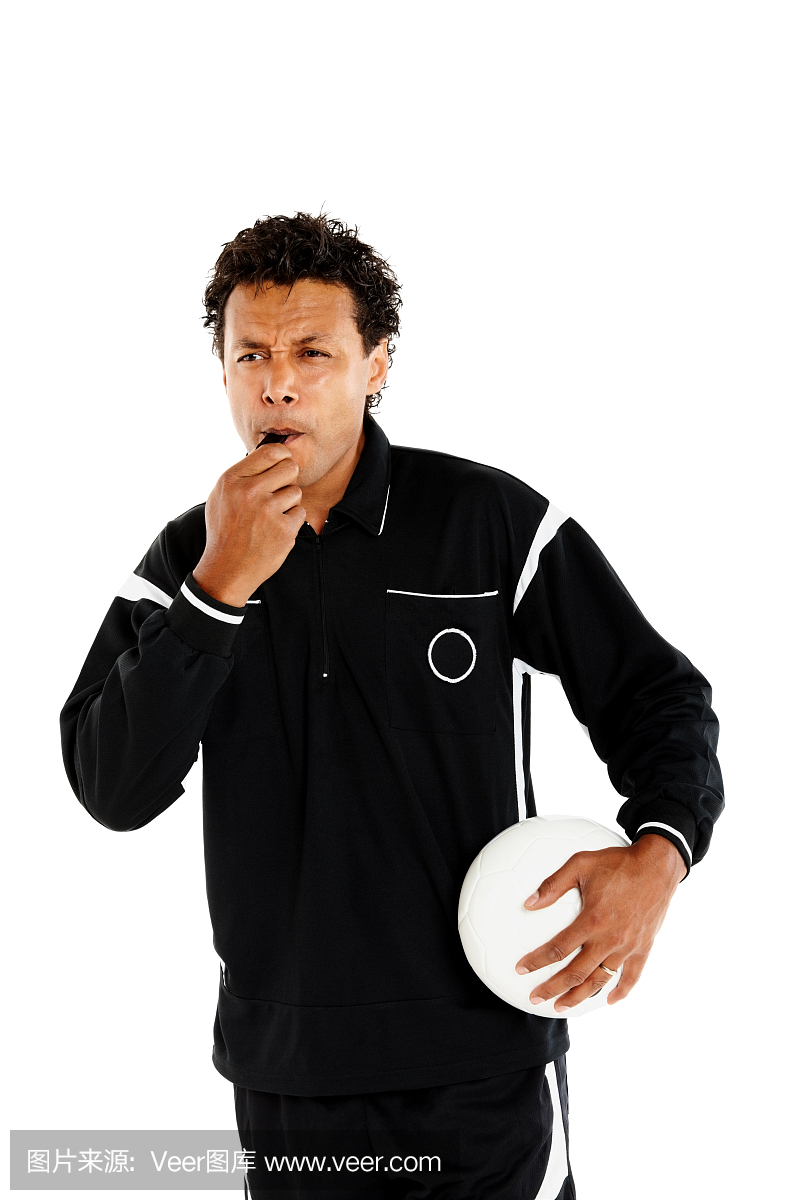 足球裁判吹球哨