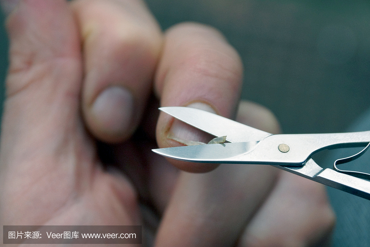 小指甲剪剪指甲上的手指