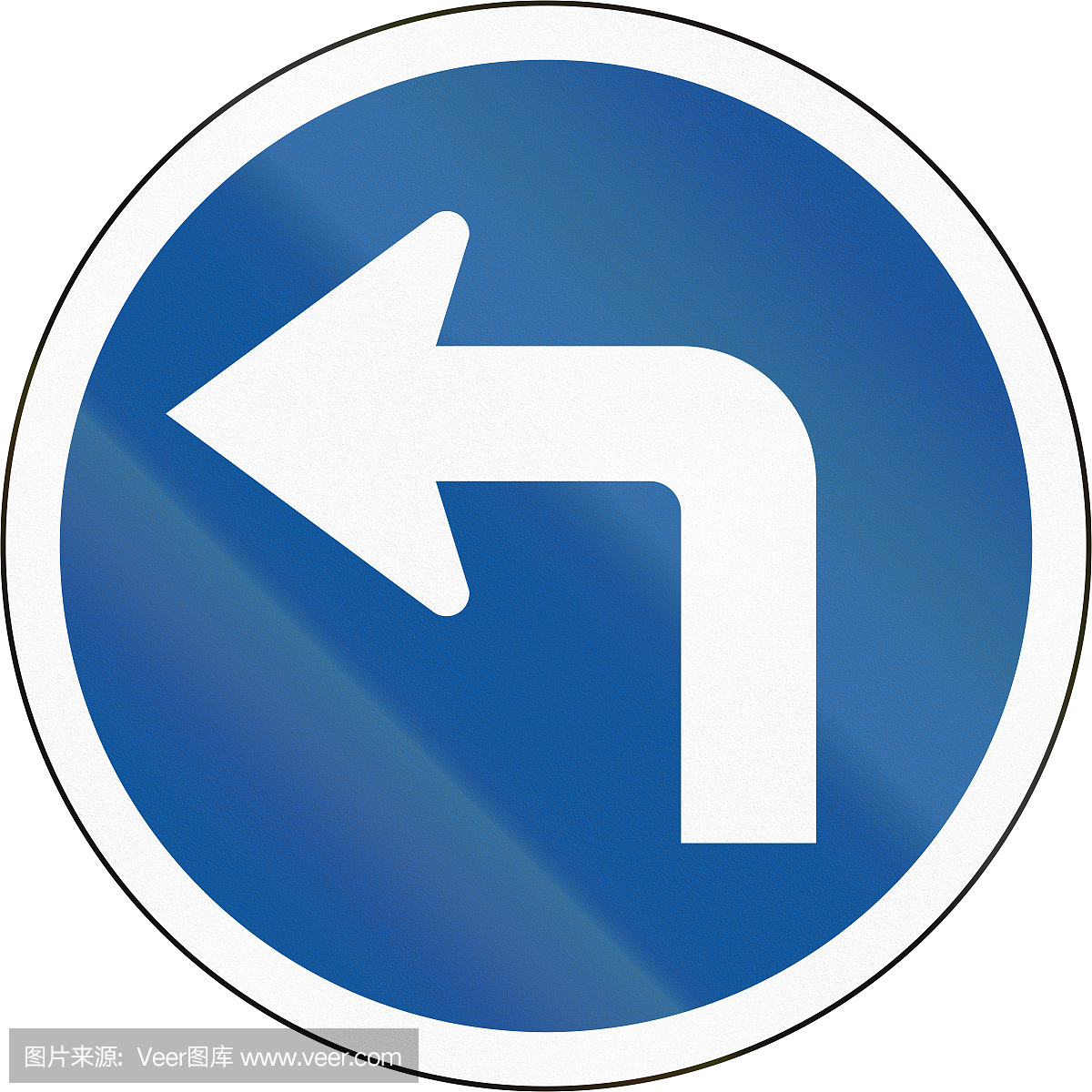 博茨瓦纳非洲国家使用的道路标志 - 向左转