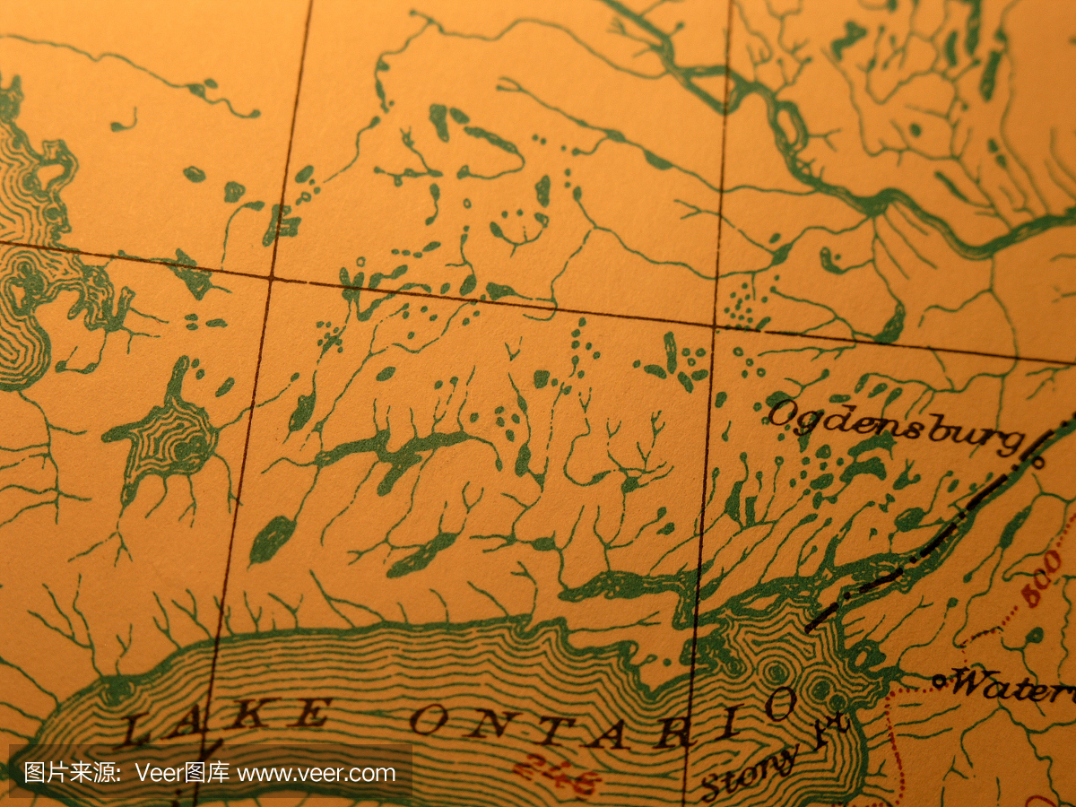 古董地图,安大略省的一部分