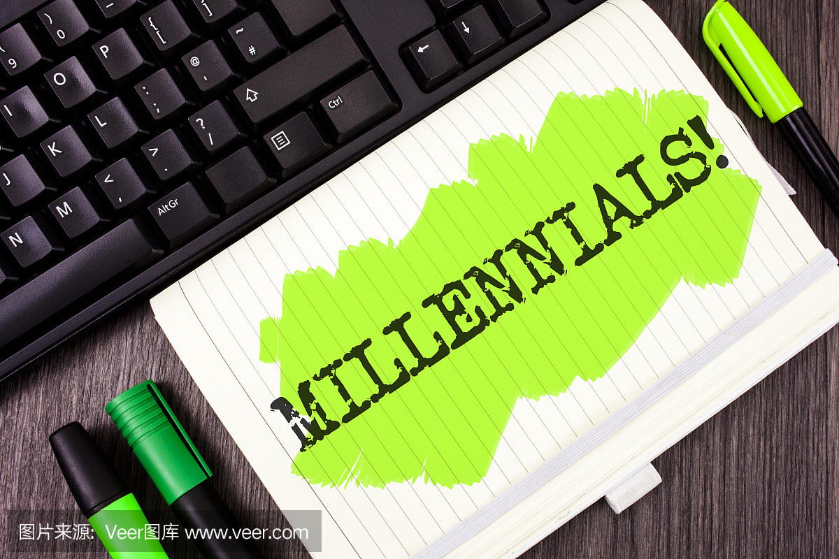 手写文字写作千禧一代励志电话。概念的含义Y