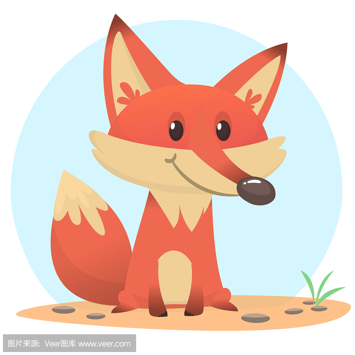 卡通手绘-卡通可爱狐狸动物-好图网