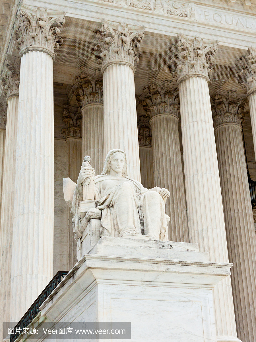 美国最高法院,华盛顿特区主要门面的碎片。