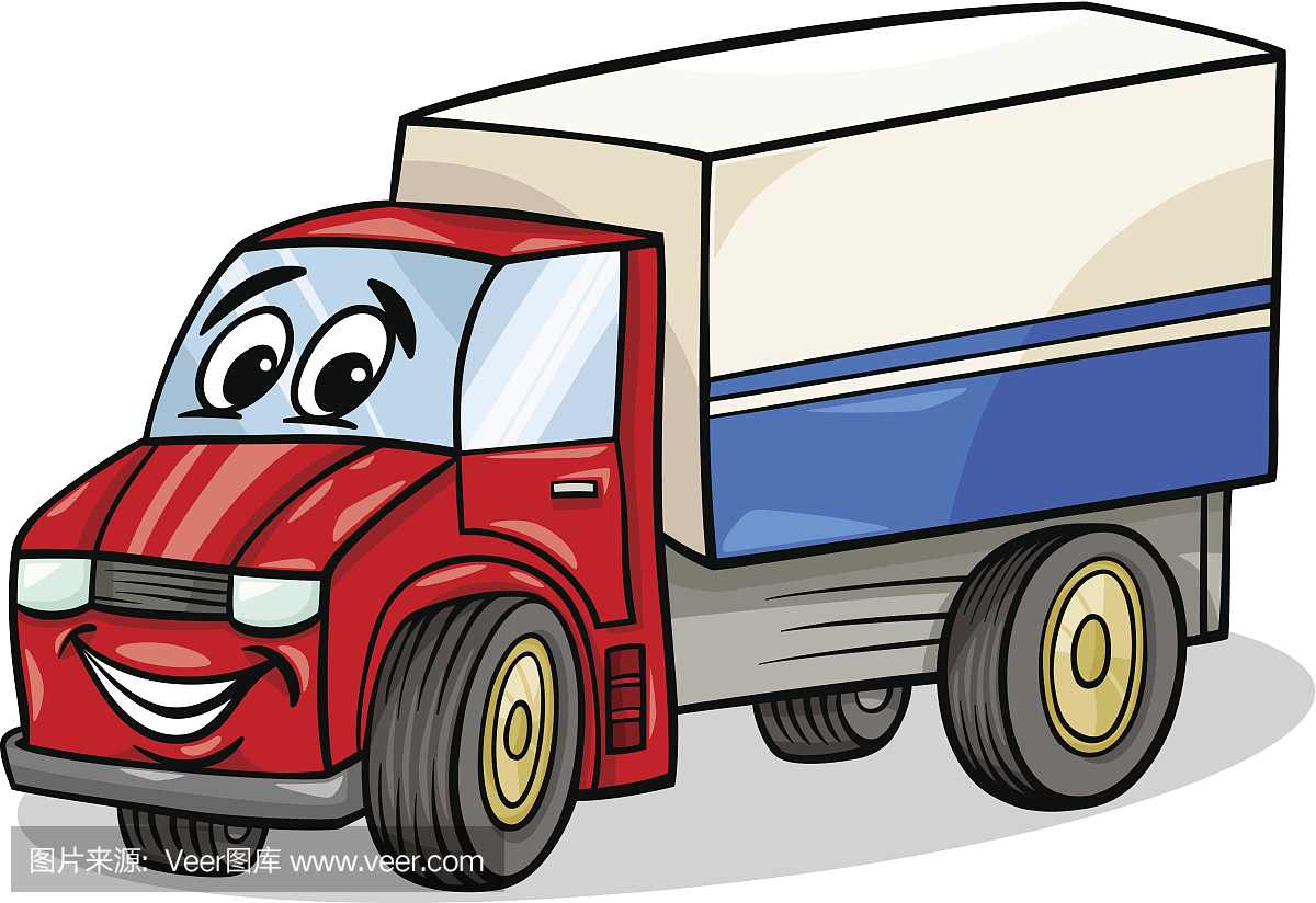 卡通物流送货大卡车图片_装饰图案_设计元素-图行天下素材网