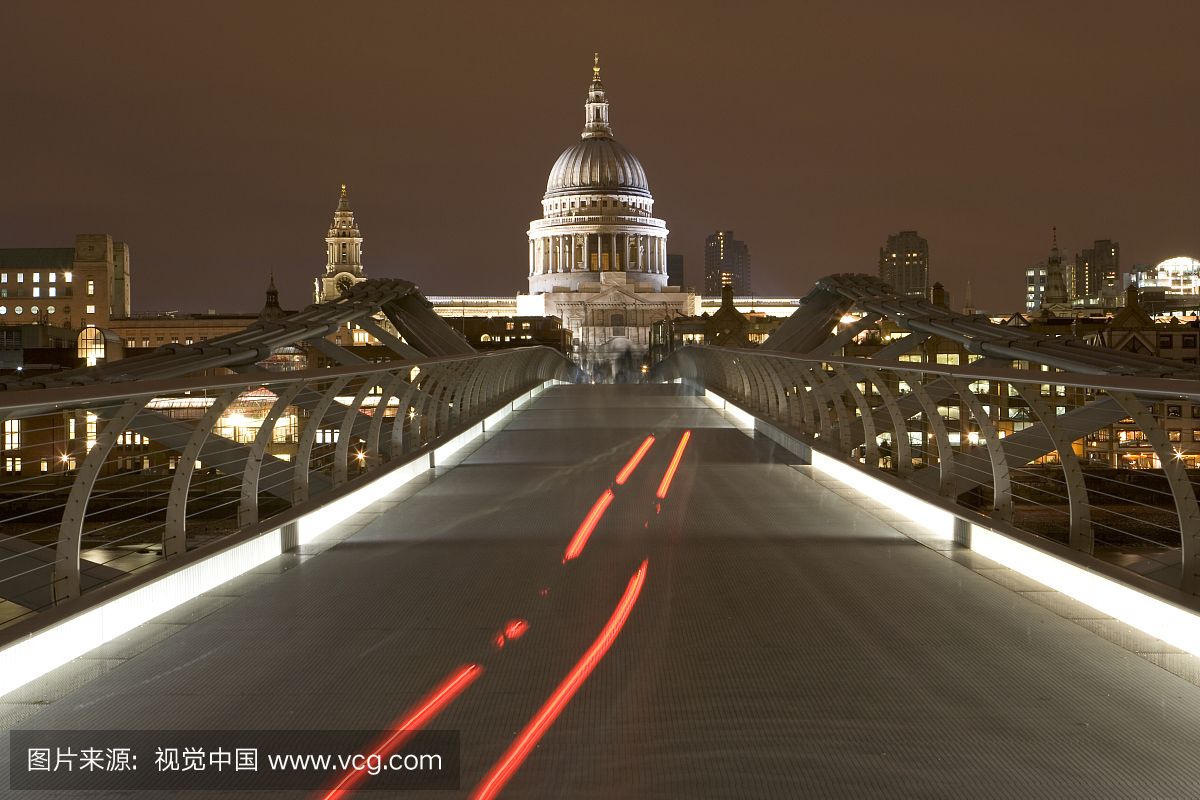 圣保罗大教堂,长时间曝光,图像,英格兰