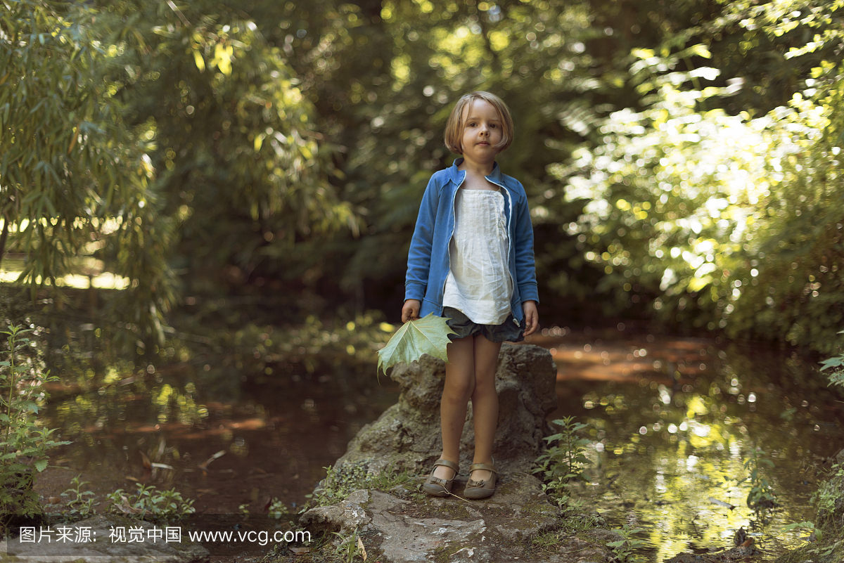 河岸,4岁到5岁,儿童,人