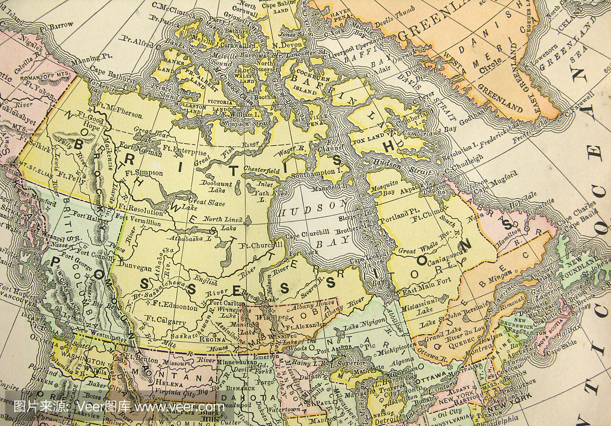 加拿大古色古香的地图
