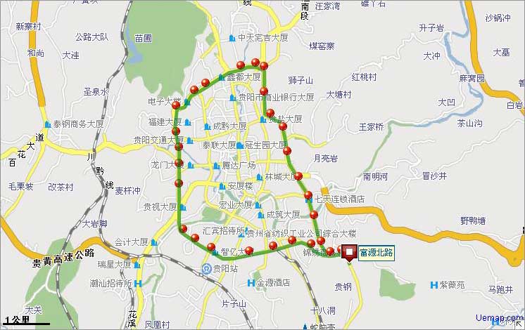 贵州贵阳市区10路公交地图图片