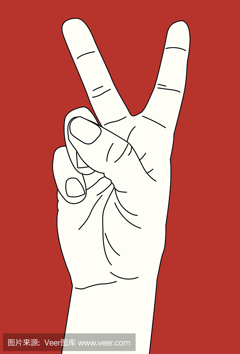 和平手势,v字手势,胜利,V形手势