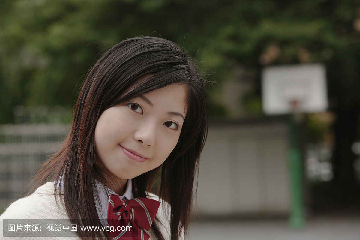 肖像,一个人,女高中生,仅青少年