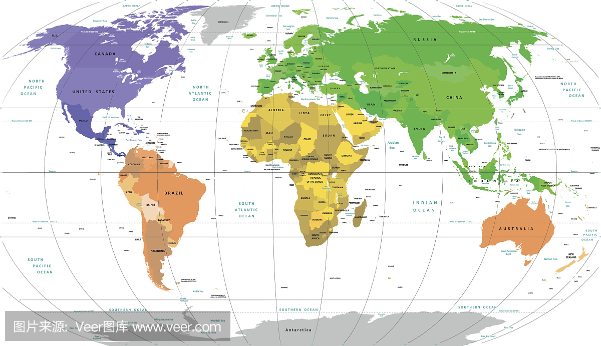 详细的世界地图