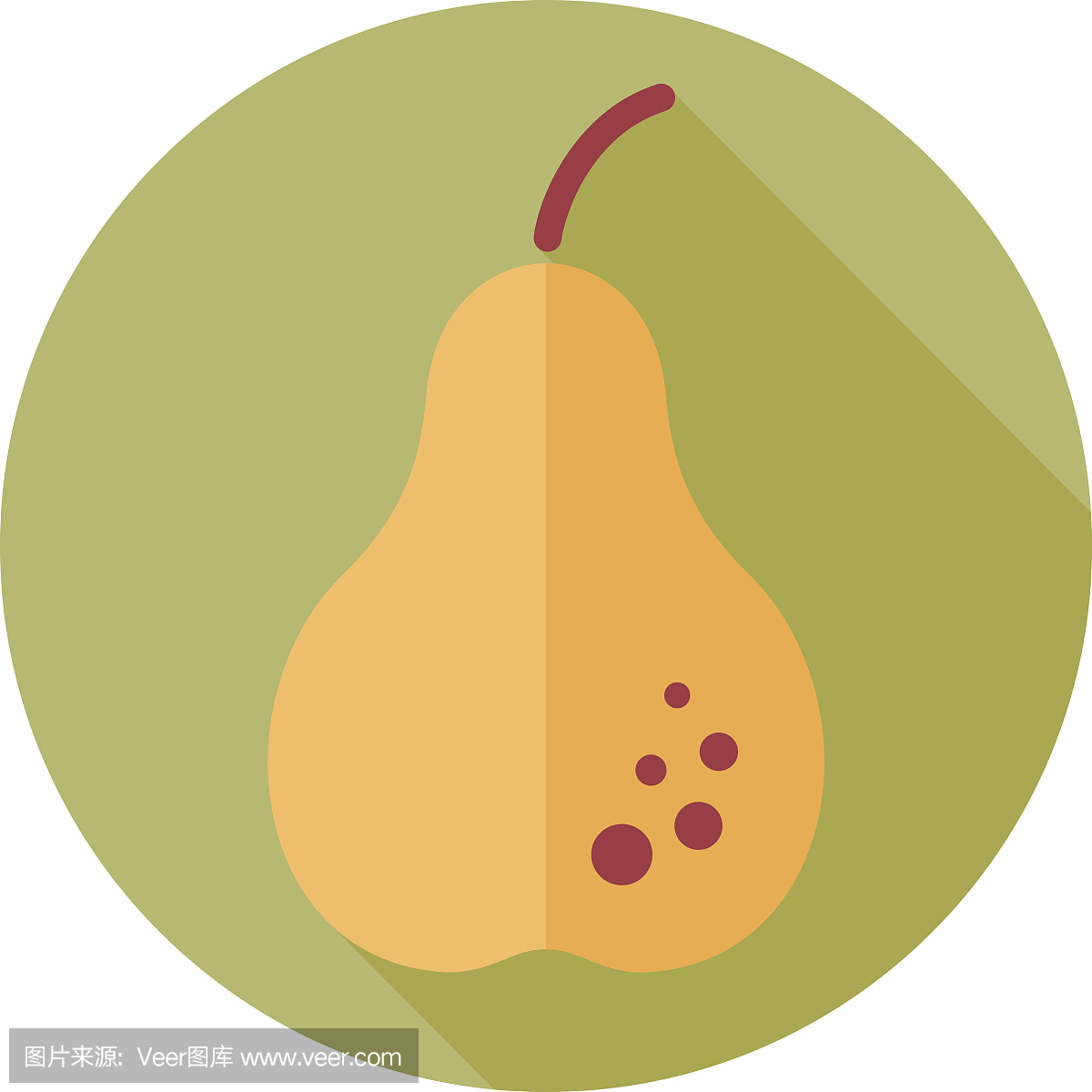 梨形长形阴影图标