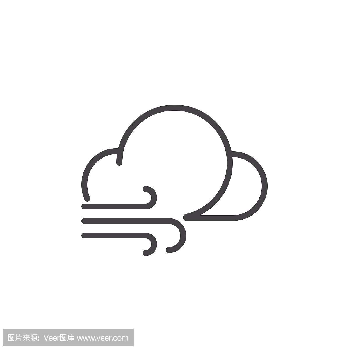 Windy weather line icon