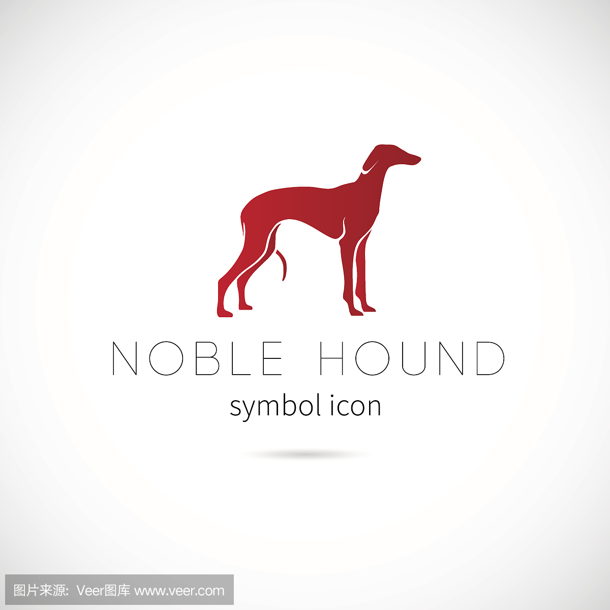 贵族猎犬剪影矢量符号图标或标签