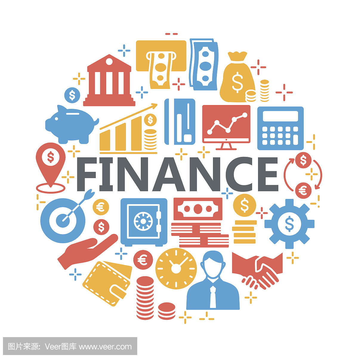 通用金融图标用于网络和移动UI,一套basi