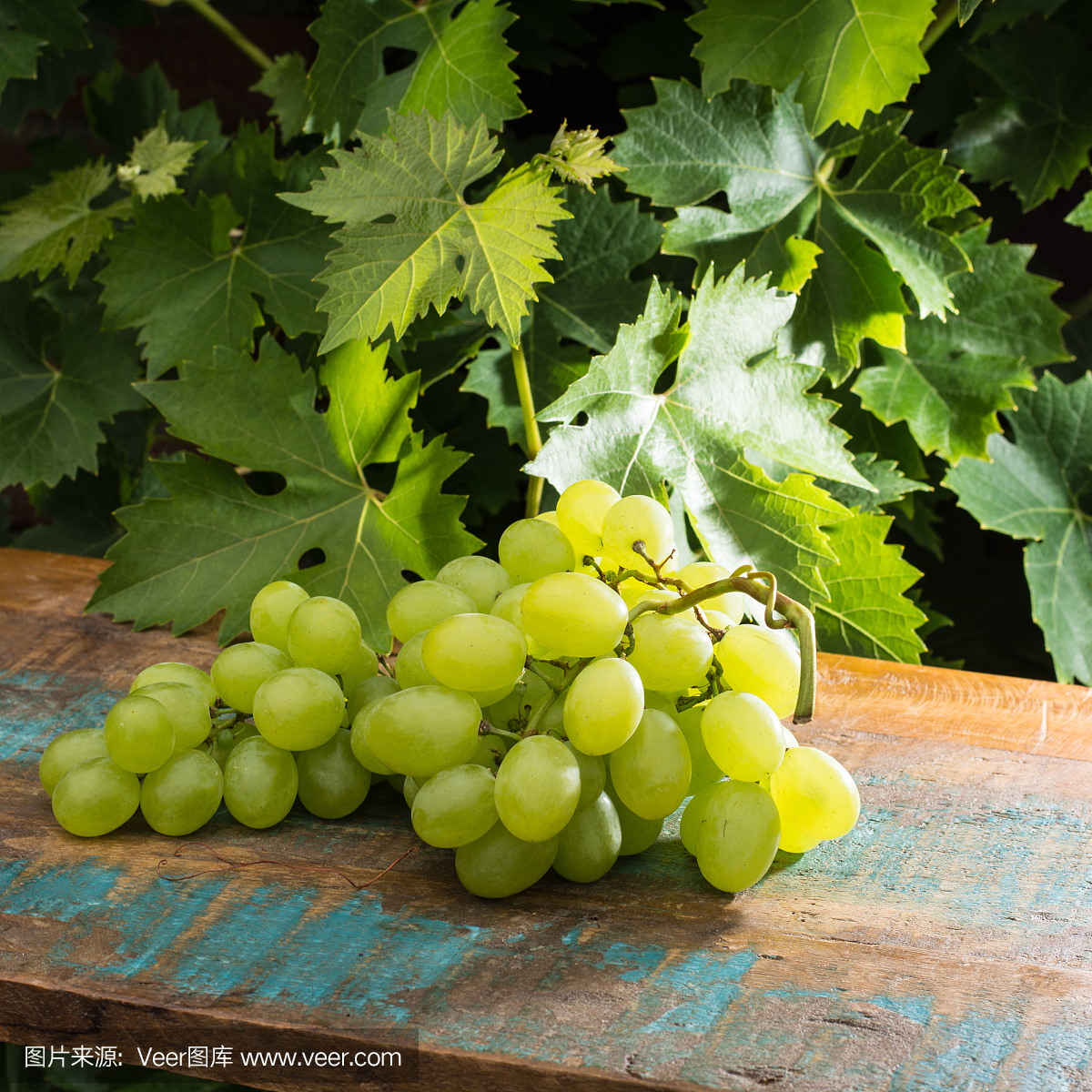 健康水果白葡萄酒在葡萄园的木桌上,葡萄酒葡