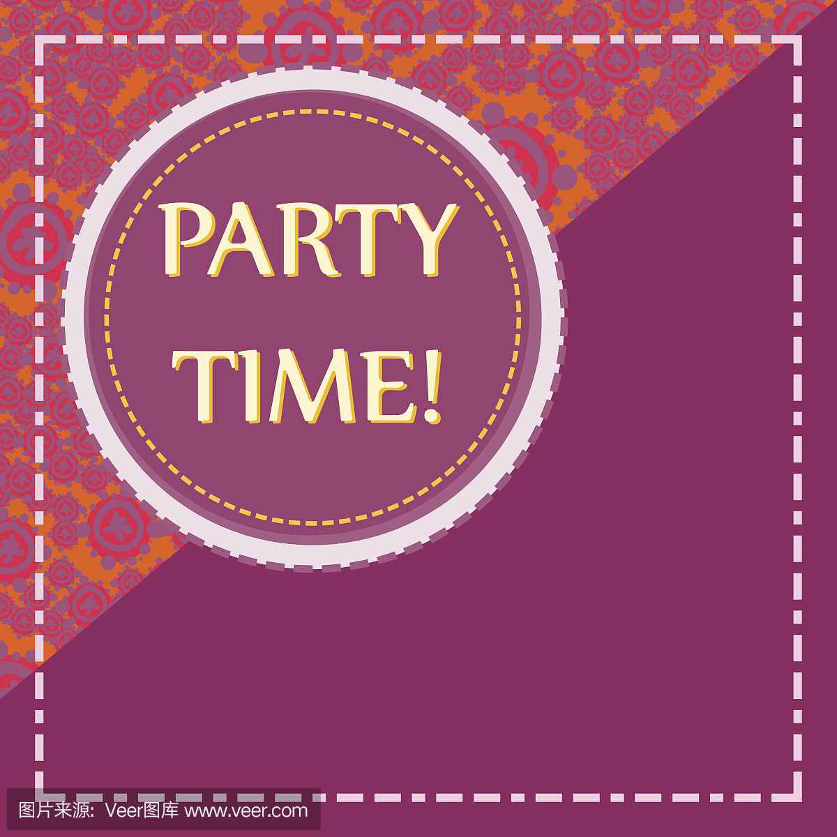 Party Time Print Pink Color, Copyspace