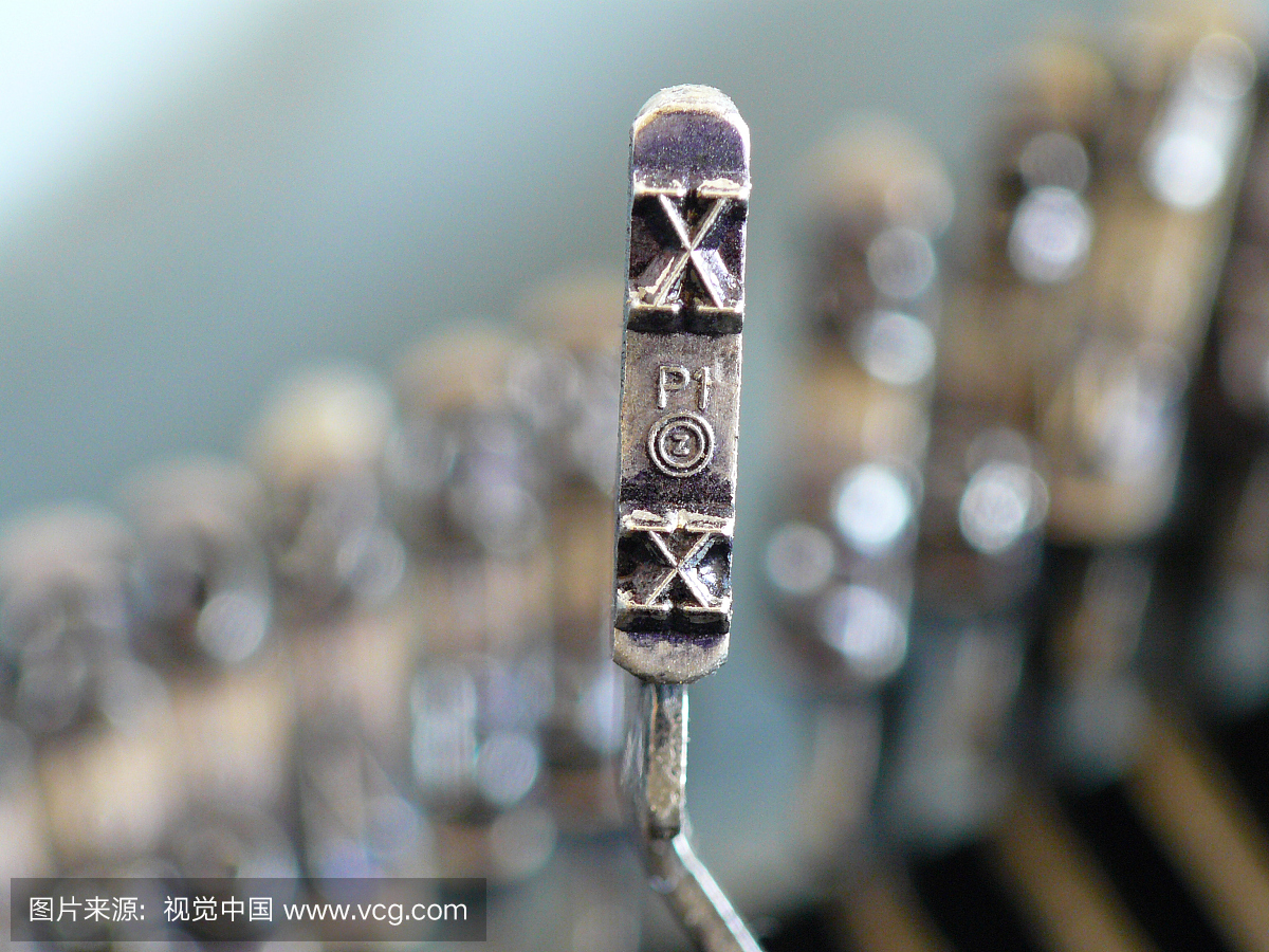 打字机,英文字母X,特写,金属