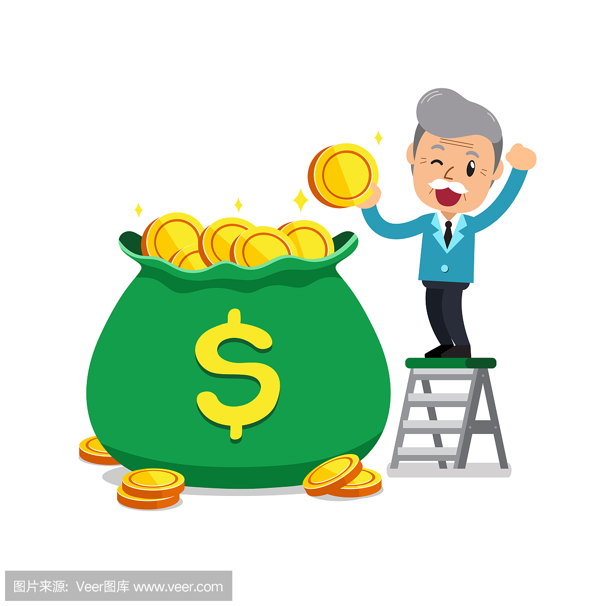 老年男人,可爱的,商务,激励