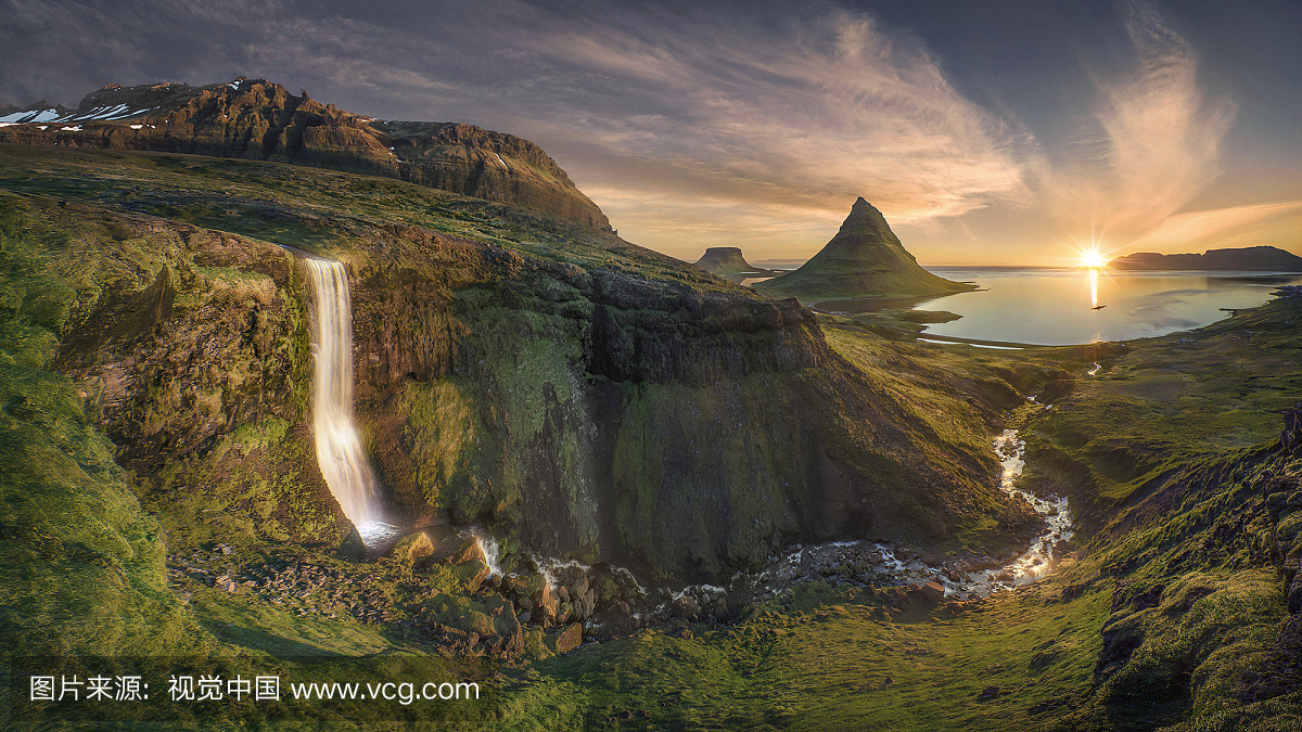 冰岛,冰岛共和国,自然,水彩画颜料