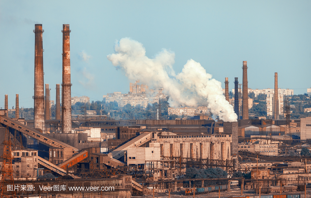 工业景观。钢厂。欧洲重工业