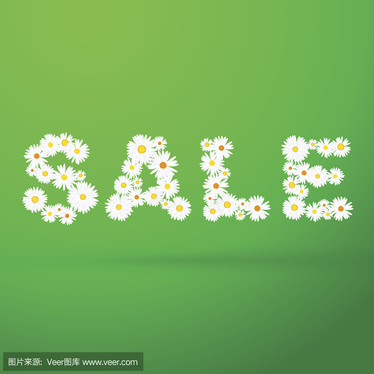 Spring sale message with flowers