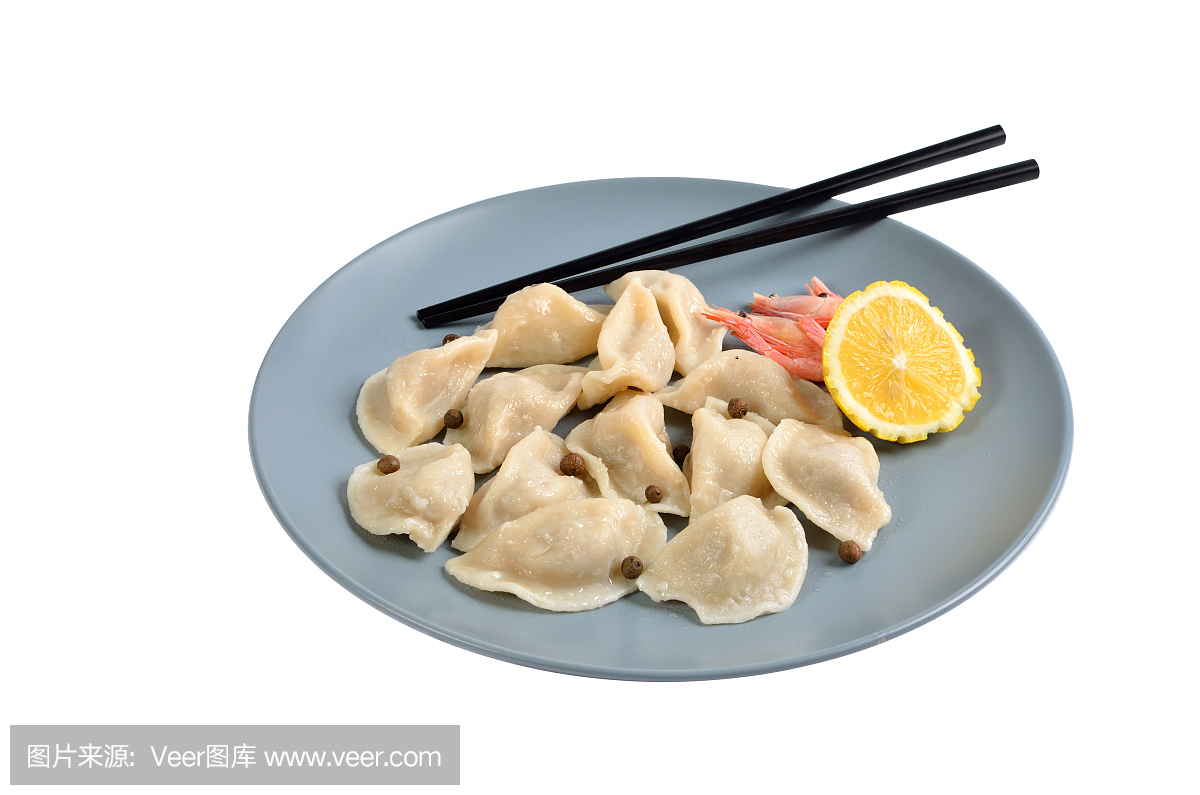 chinese dumplings on the dish
