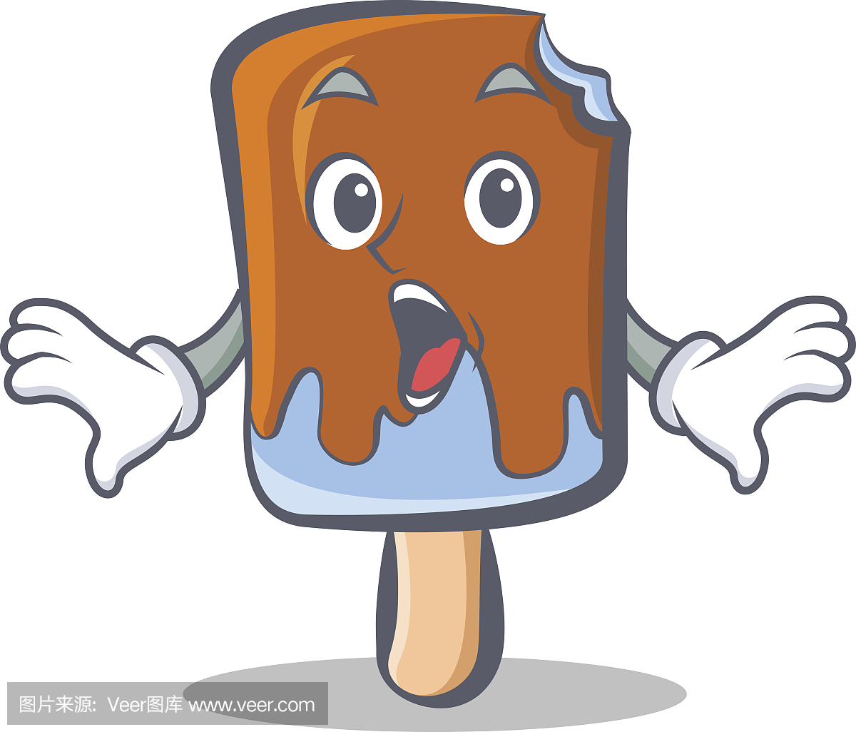 Surprised ice cream character cartoon vector a