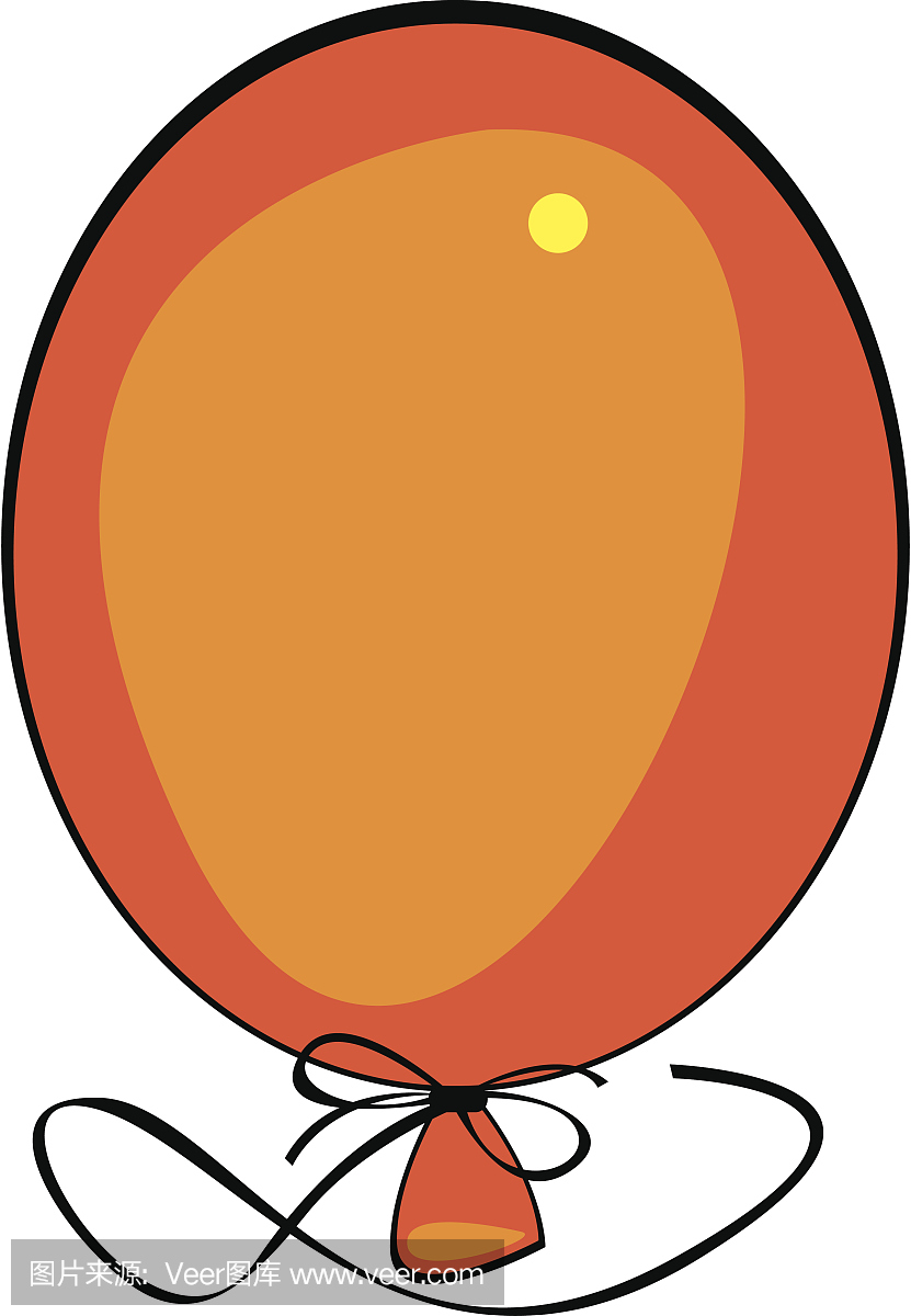 在白色背景上的橙色气球