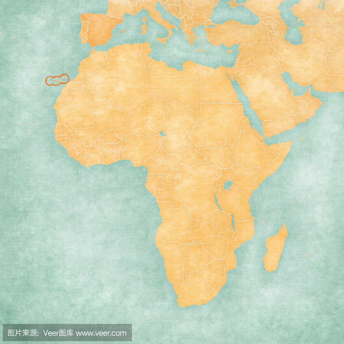 非洲地图 - 加那利群岛