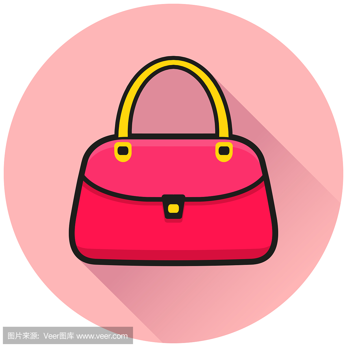 handbag circle pink icon
