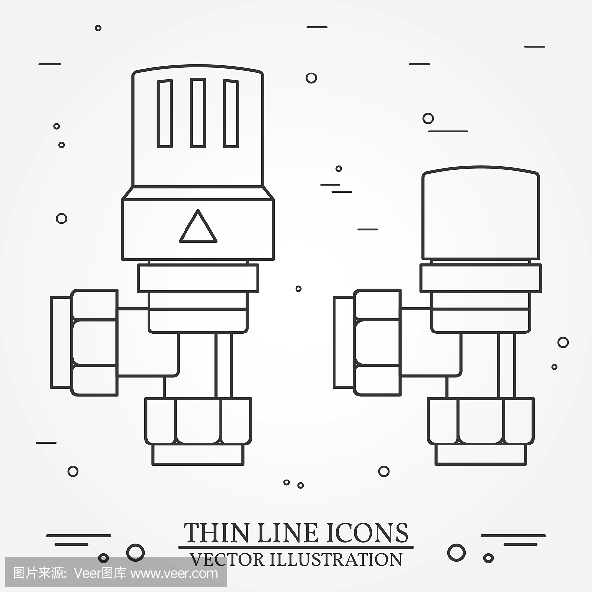 散热器阀门图标细线为网络和移动